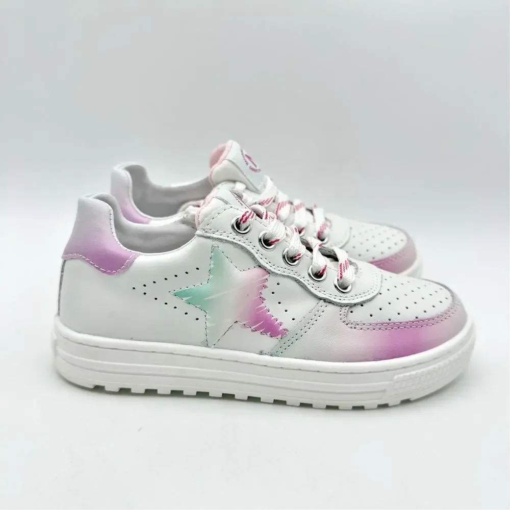 Naturino Girls Hess 2 Vl Sneakers EU 28 US 11 White Pink Blue Leather NWOB